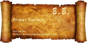 Braun Baracs névjegykártya